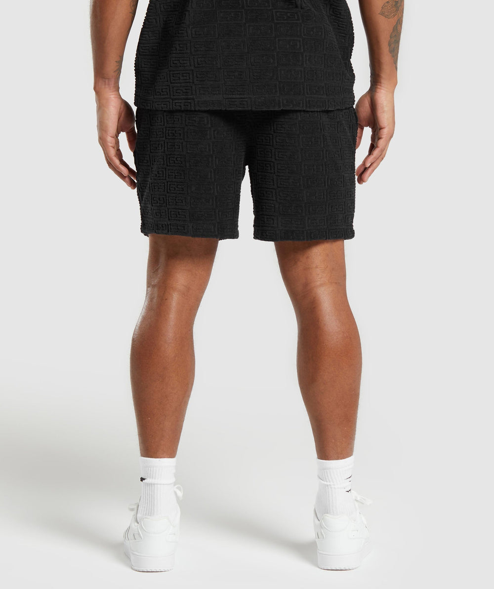 Towelling 7" Shorts - Black