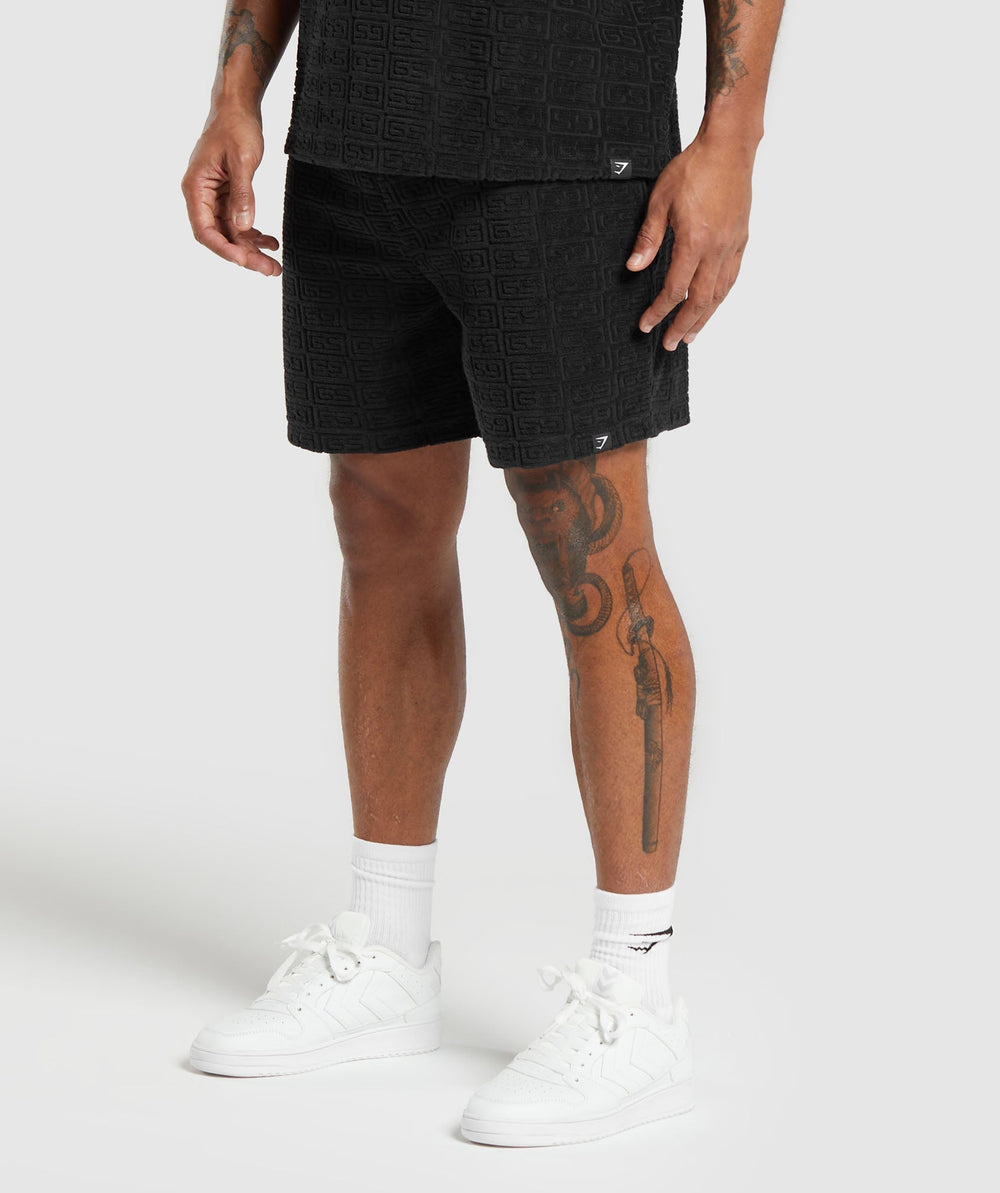Towelling 7" Shorts - Black