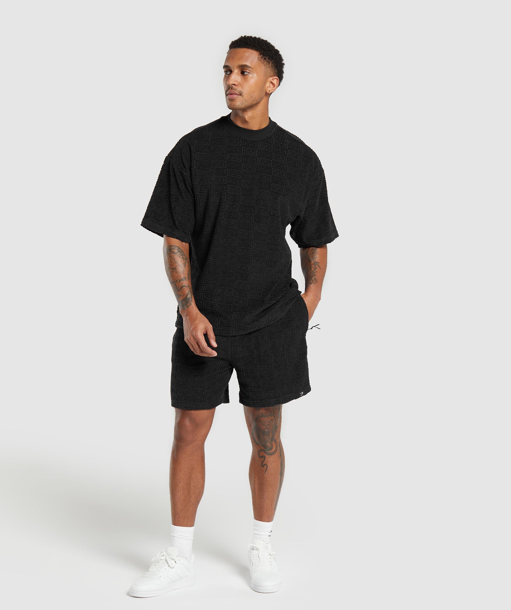Towelling 7" Shorts - Black