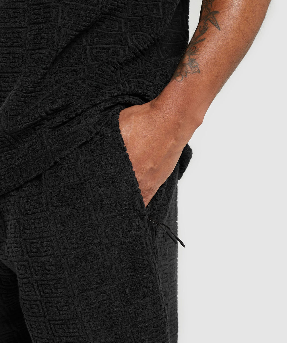 Towelling 7" Shorts - Black