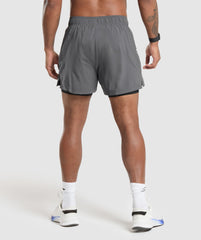 Sport 5" 2 In 1 Shorts - Silhouette Grey/Black