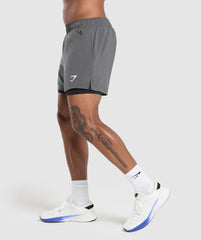 Sport 5" 2 In 1 Shorts - Silhouette Grey/Black
