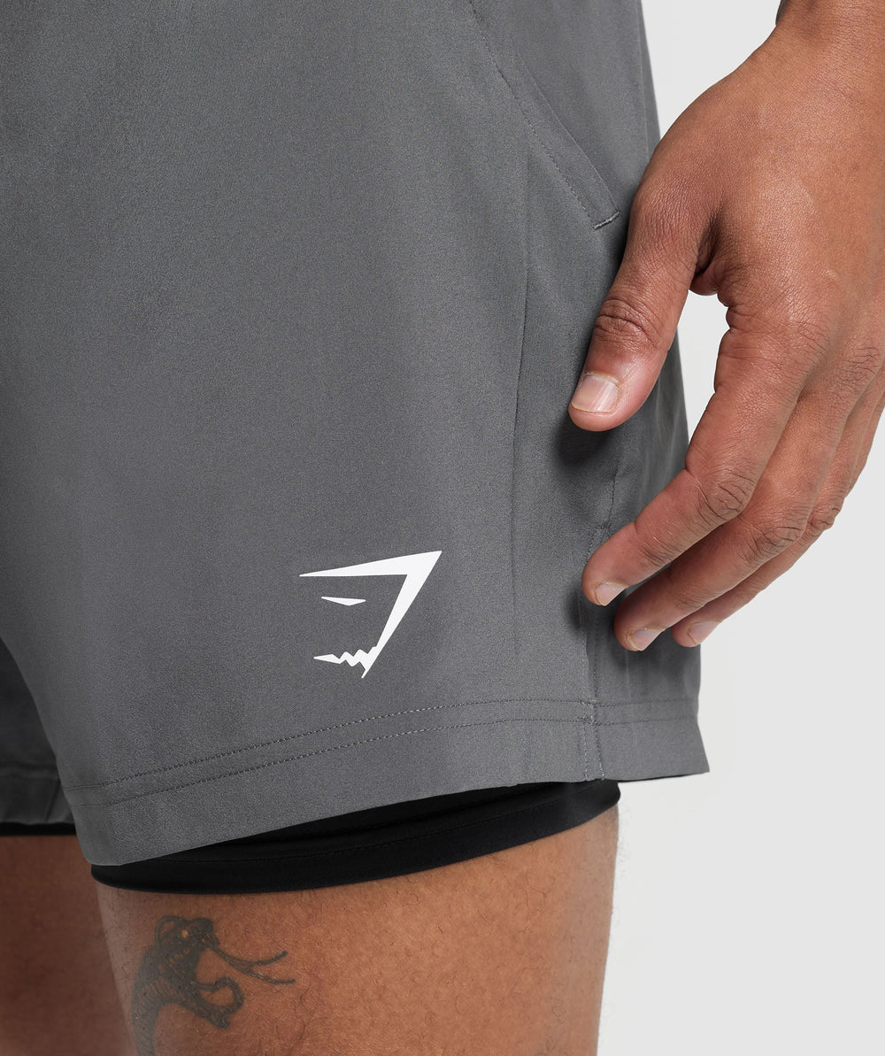Sport 5" 2 In 1 Shorts - Silhouette Grey/Black