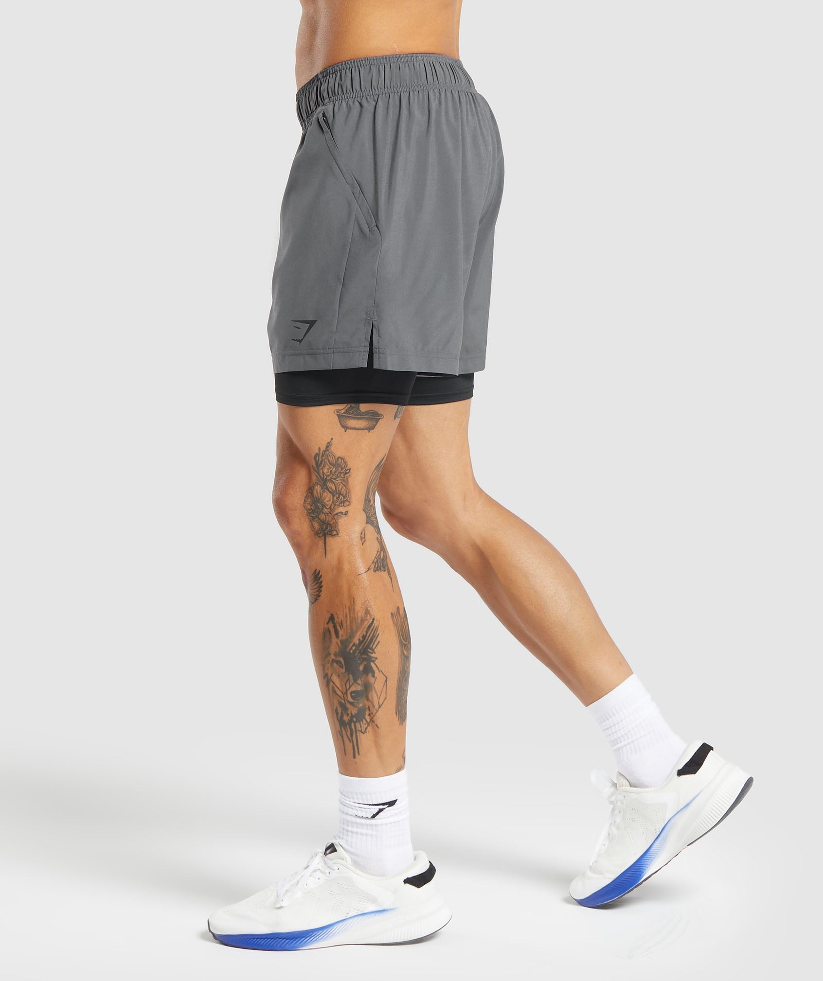 Sport 5" 2 in 1 Shorts - Dark Grey/Black