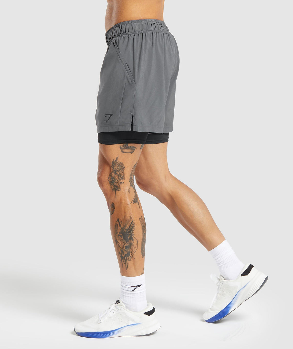 Sport 5" 2 in 1 Shorts - Dark Grey/Black