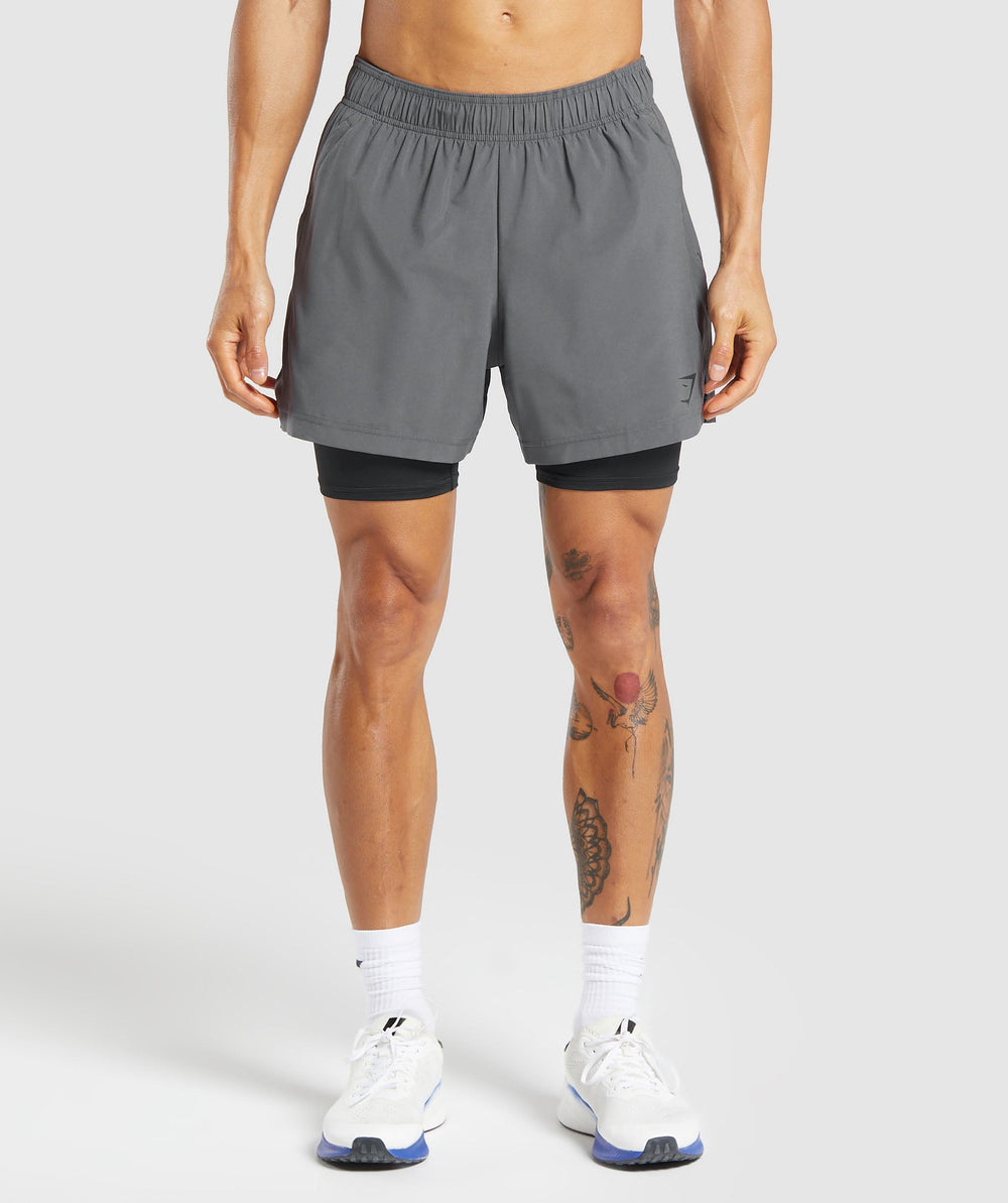 Sport 5" 2 in 1 Shorts - Dark Grey/Black