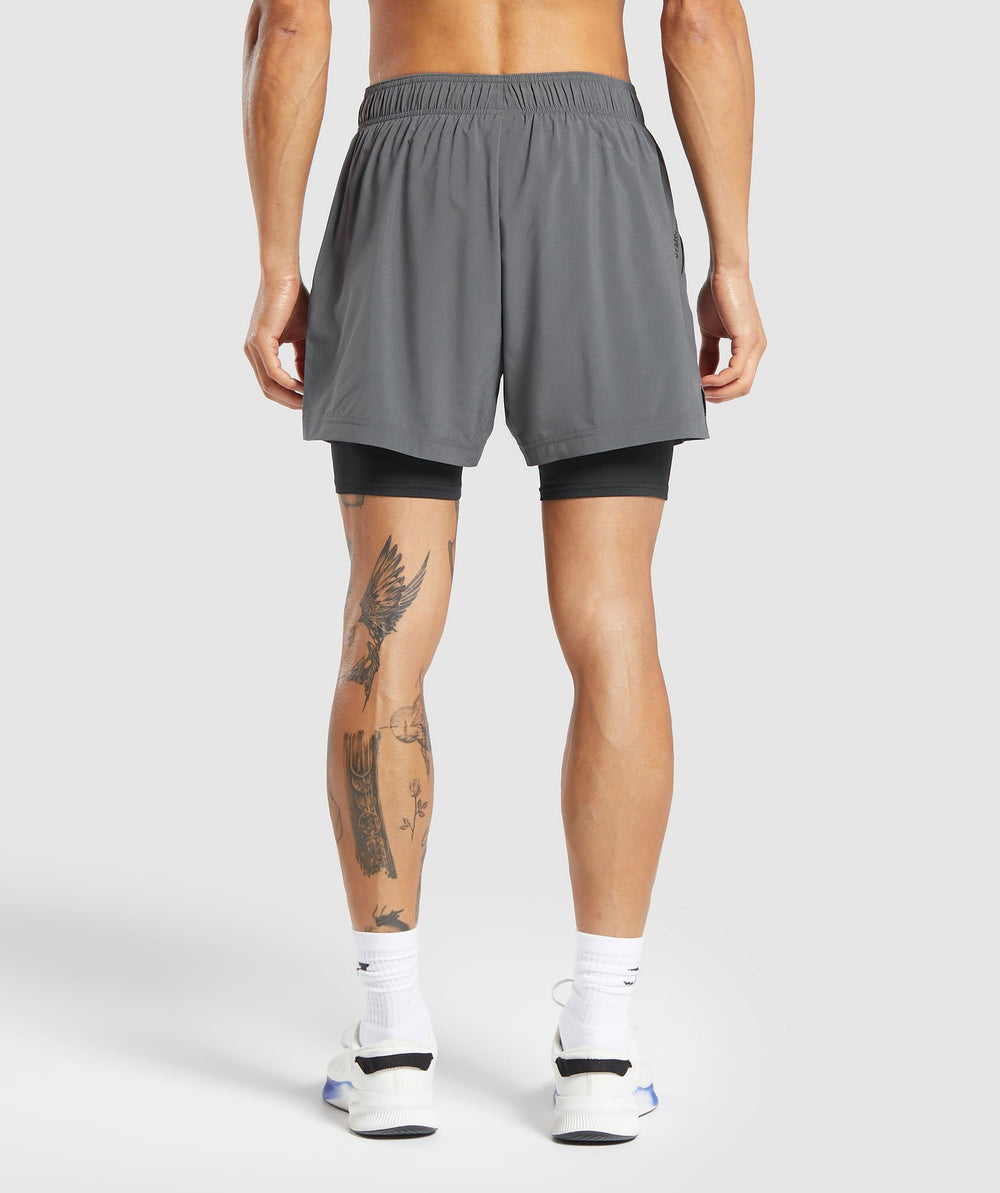 Sport 5" 2 in 1 Shorts - Dark Grey/Black