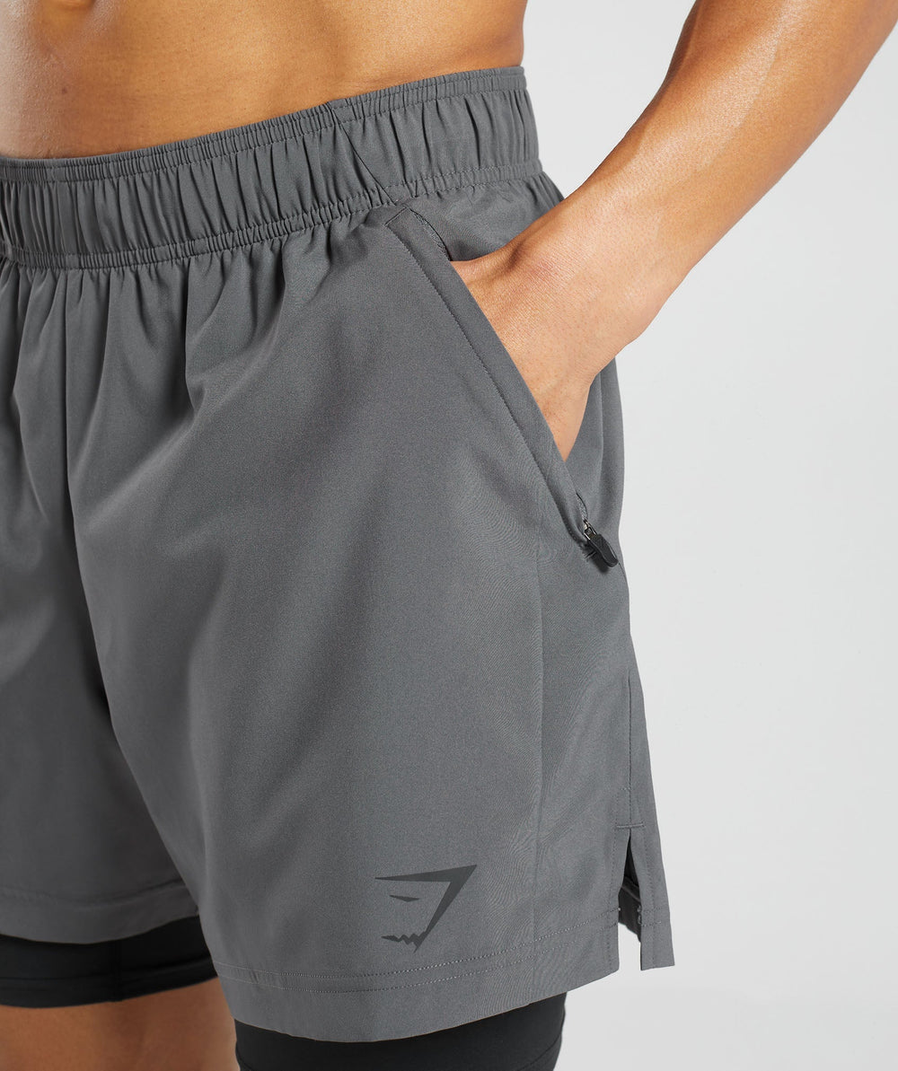 Sport 5" 2 in 1 Shorts - Dark Grey/Black