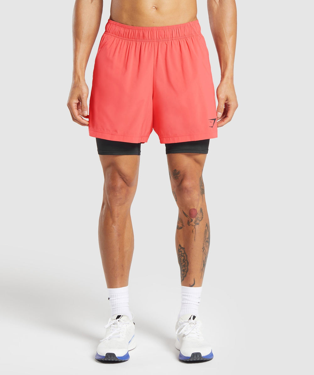 Sport 5" 2 in 1 Shorts - Tropical Pink/Black