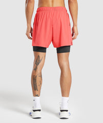 Sport 5" 2 in 1 Shorts - Tropical Pink/Black
