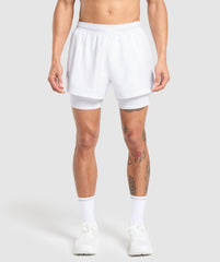 Running 2 in 1 Shorts - White
