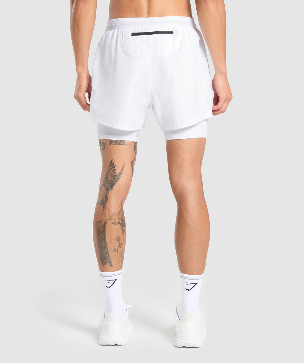 Running 2 in 1 Shorts - White