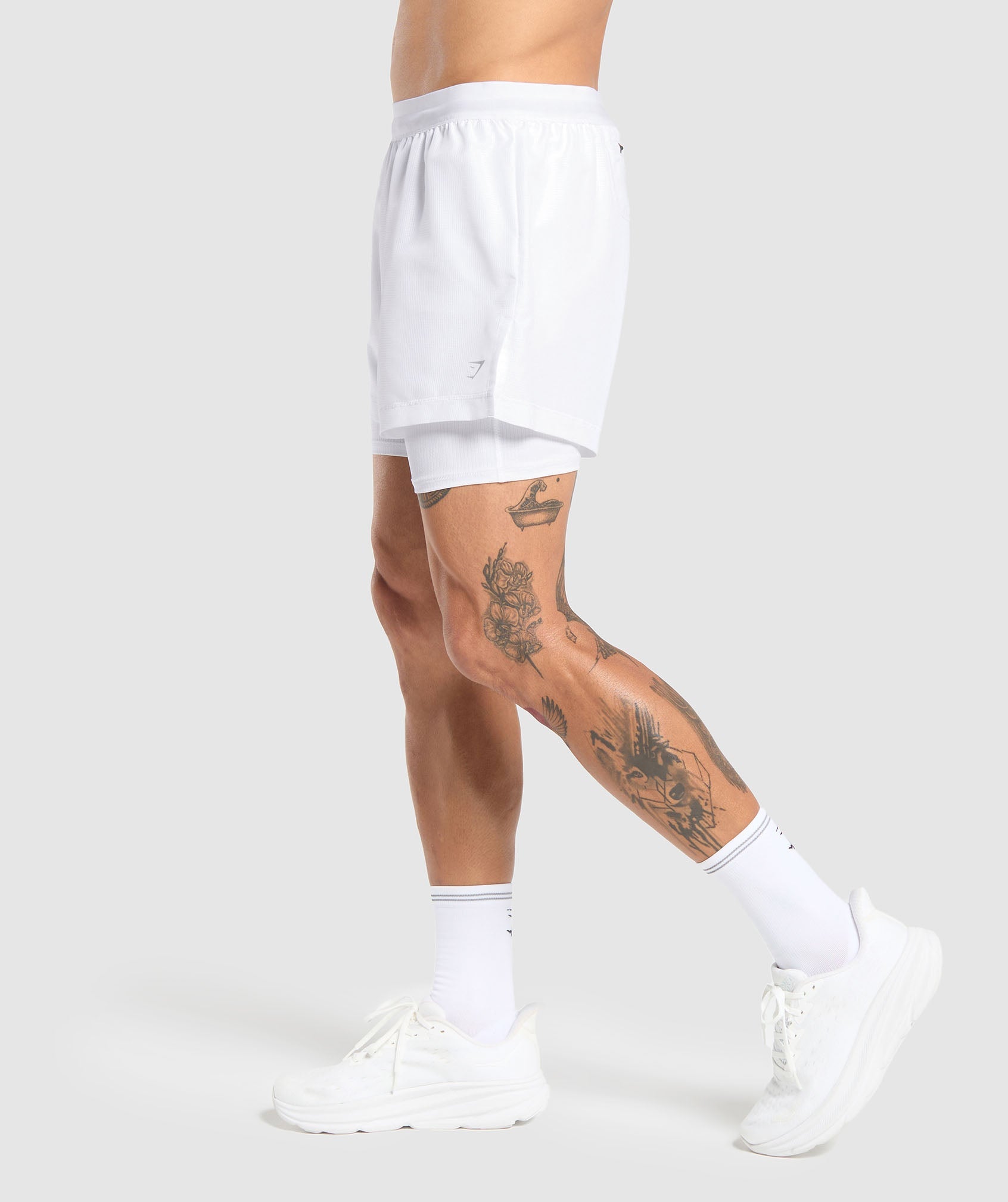 Running 2 in 1 Shorts - White