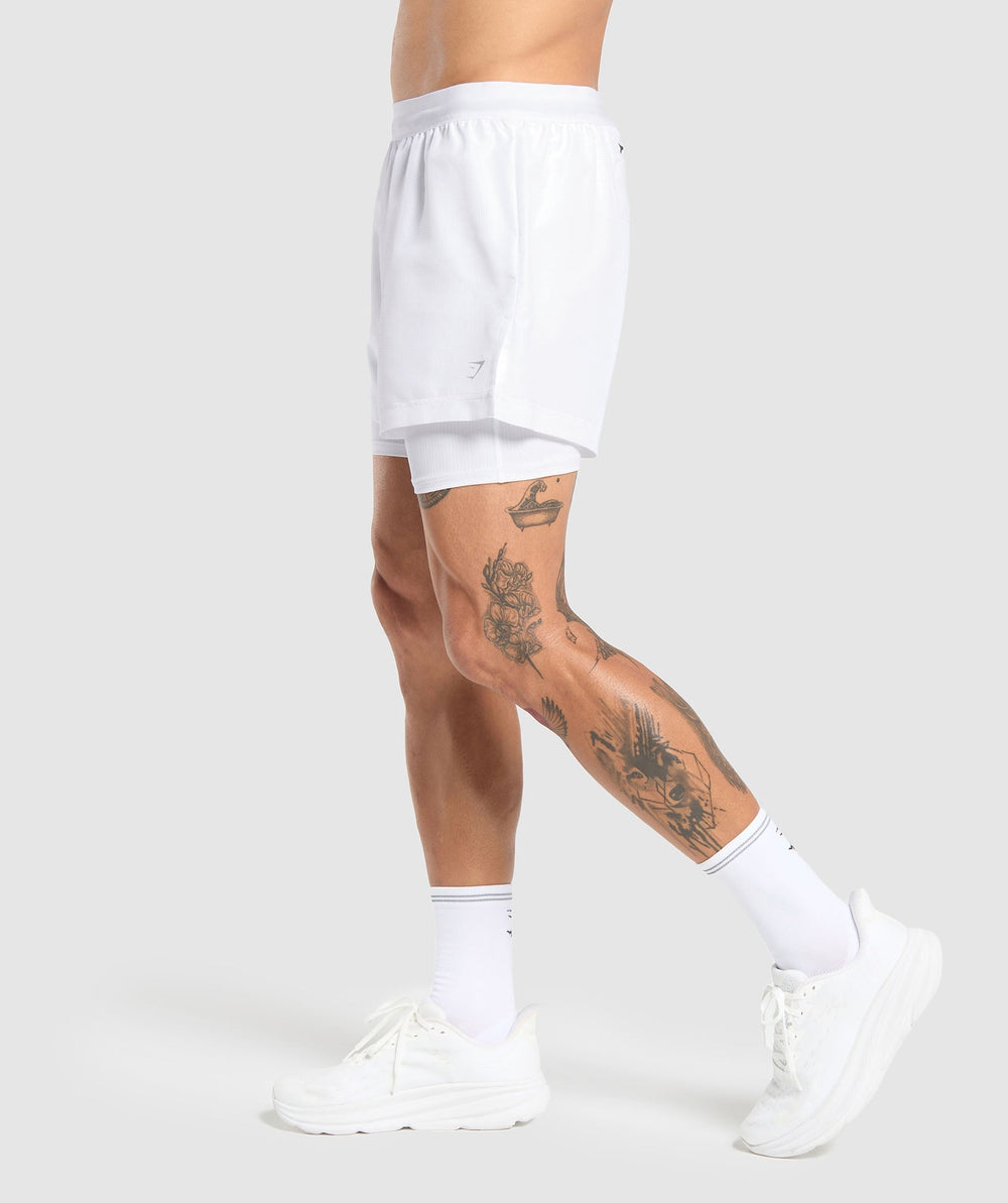 Running 2 in 1 Shorts - White