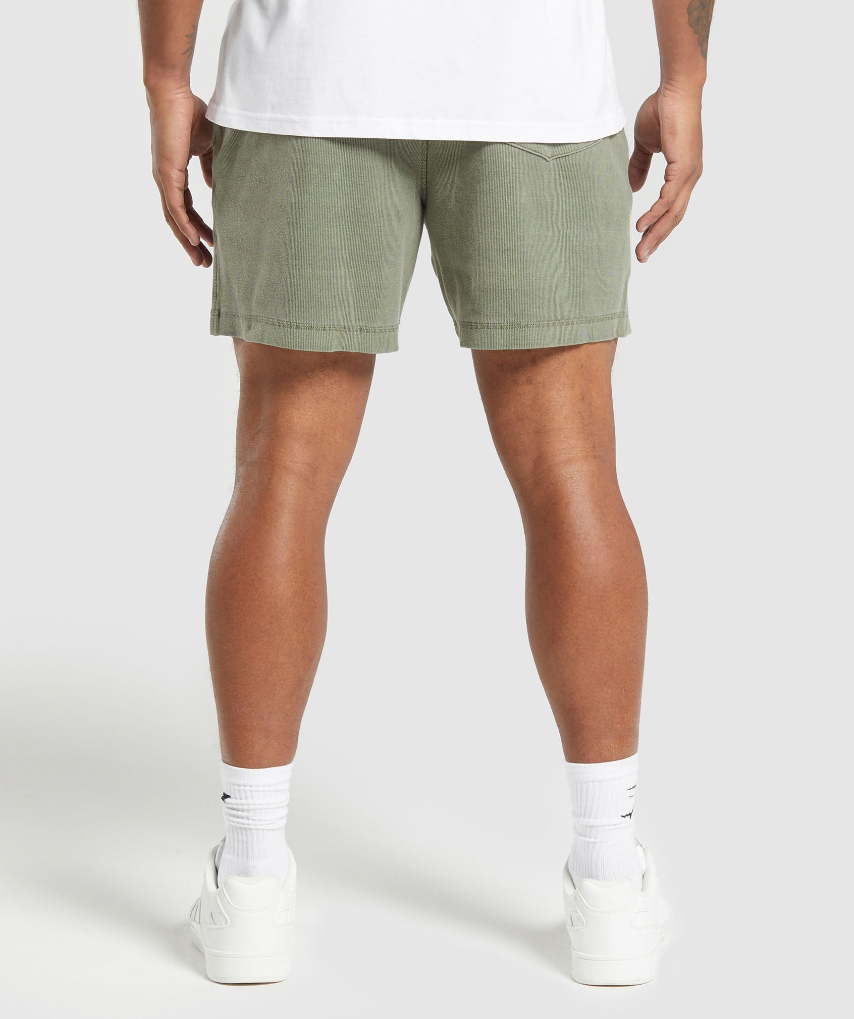 Heavyweight Ribbed Shorts - Unit Green