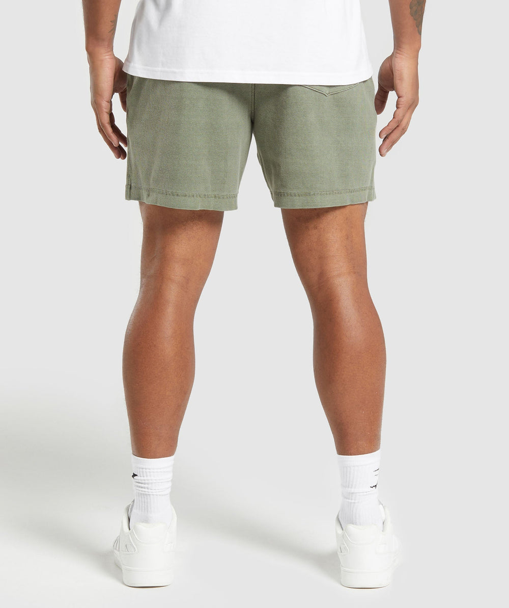 Heavyweight Ribbed Shorts - Unit Green