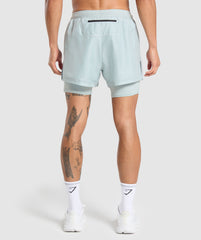 Running 2 in 1 Shorts - Cool Blue