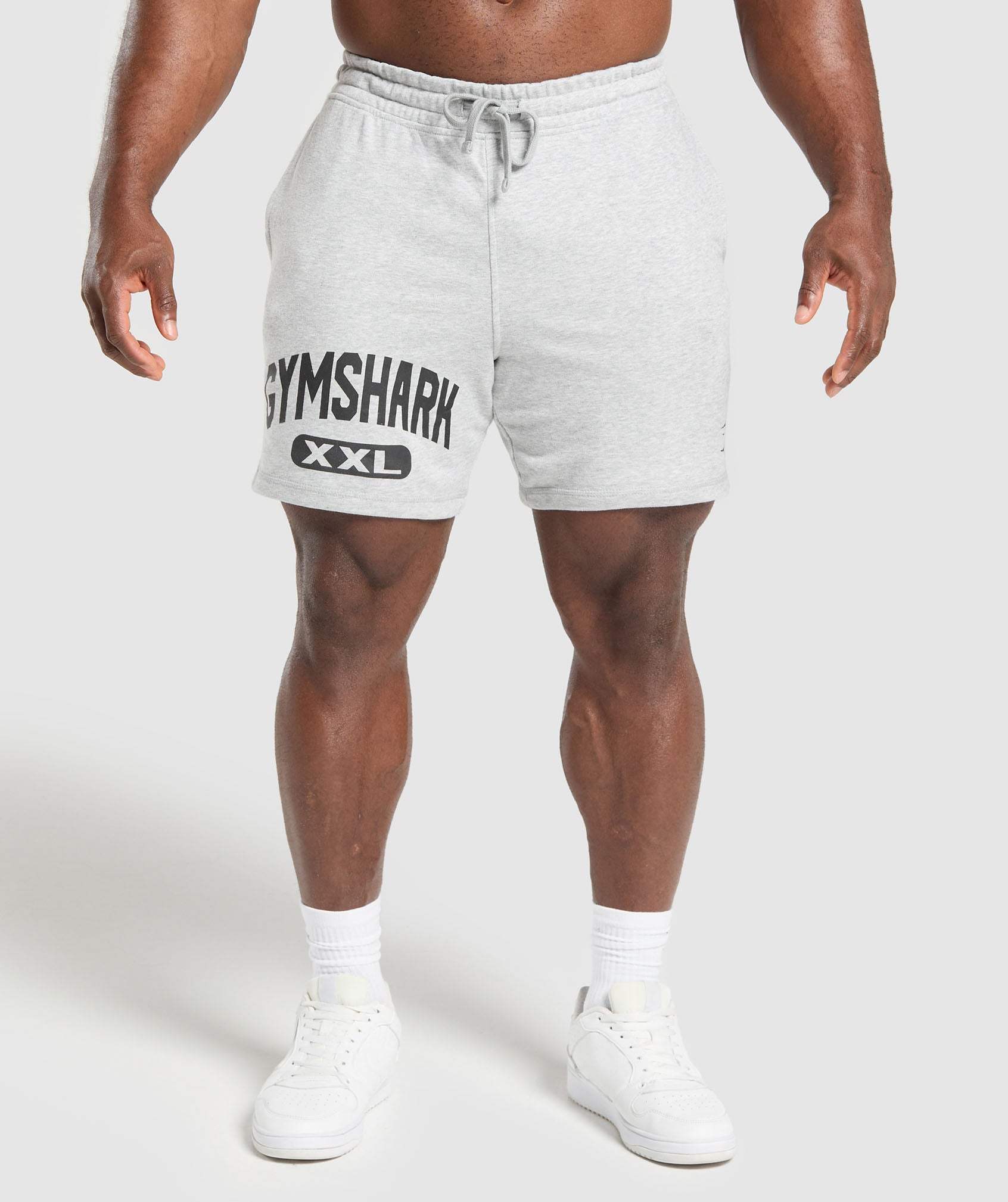 XXL Graphic Shorts - Light Grey Core Marl