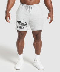 XXL Graphic Shorts - Light Grey Core Marl