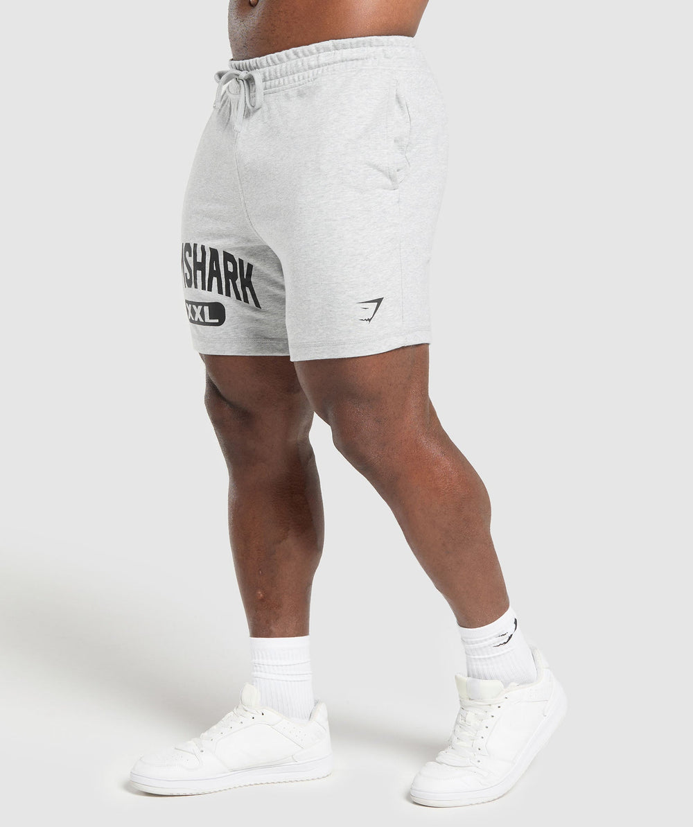 XXL Graphic Shorts - Light Grey Core Marl