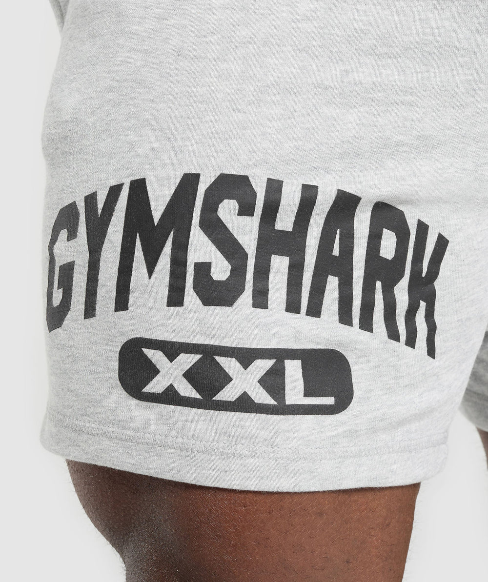 XXL Graphic Shorts - Light Grey Core Marl