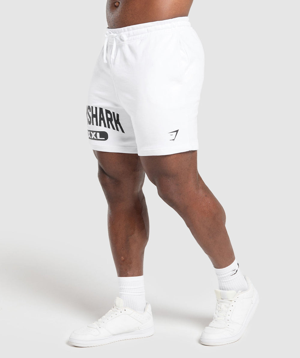 XXL Graphic Shorts - White