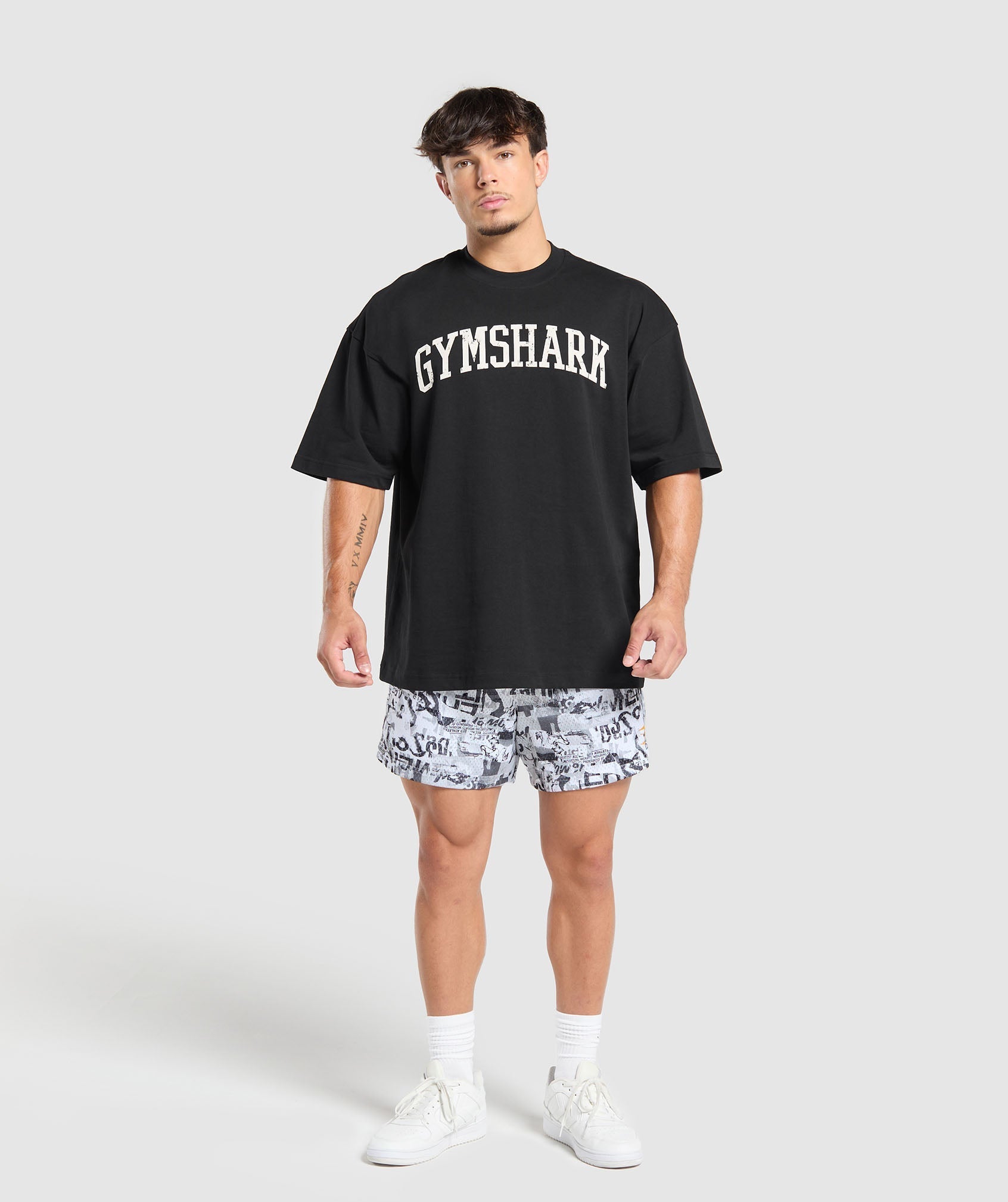 Printed Mesh 5" Shorts - White