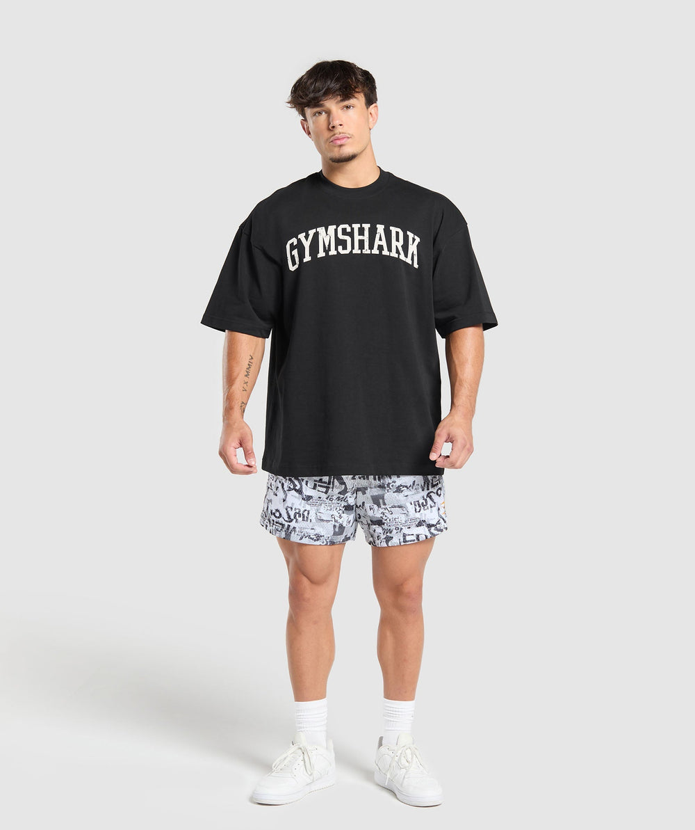 Printed Mesh 5" Shorts - White