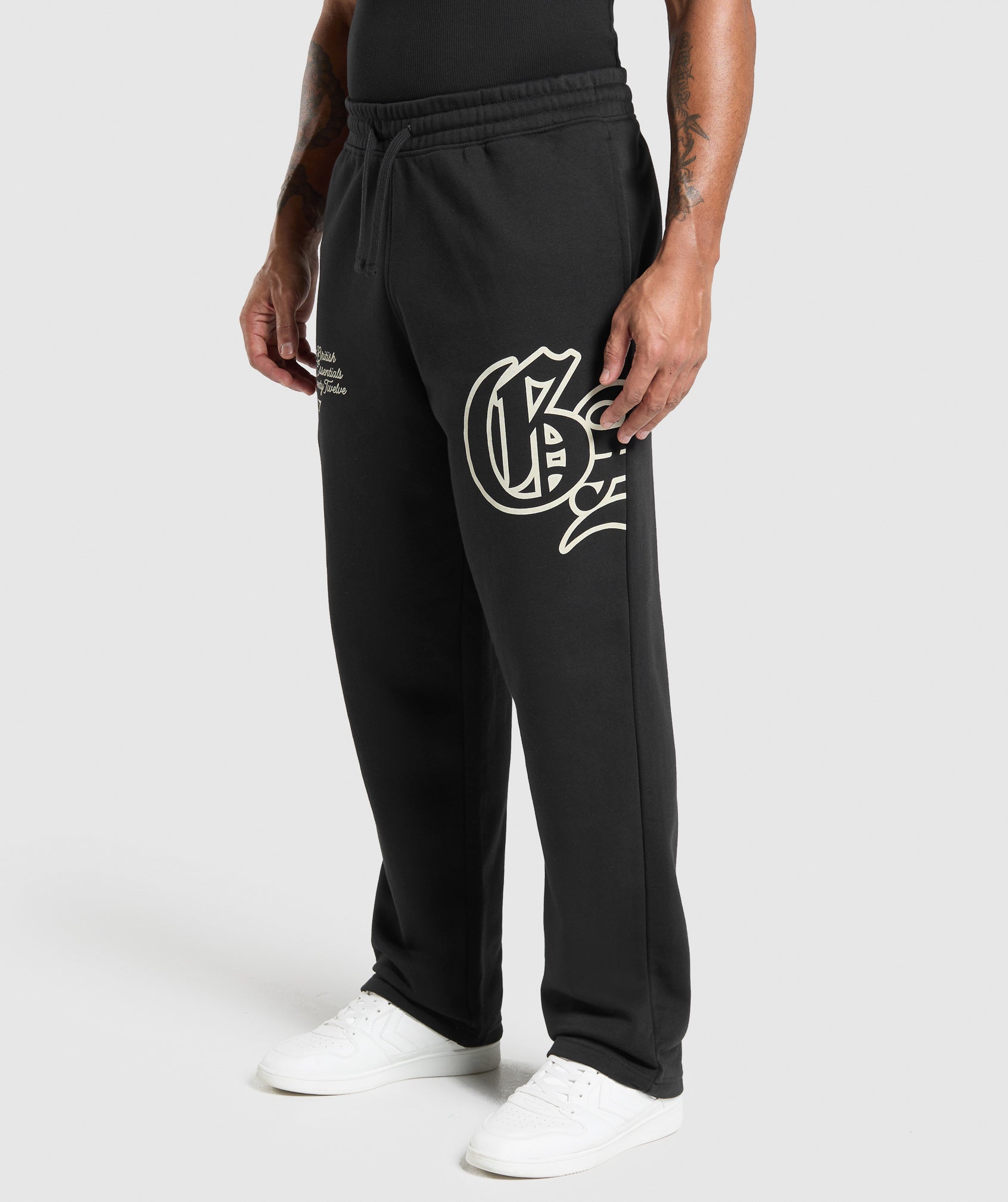 Varsity Straight Leg Joggers - Black