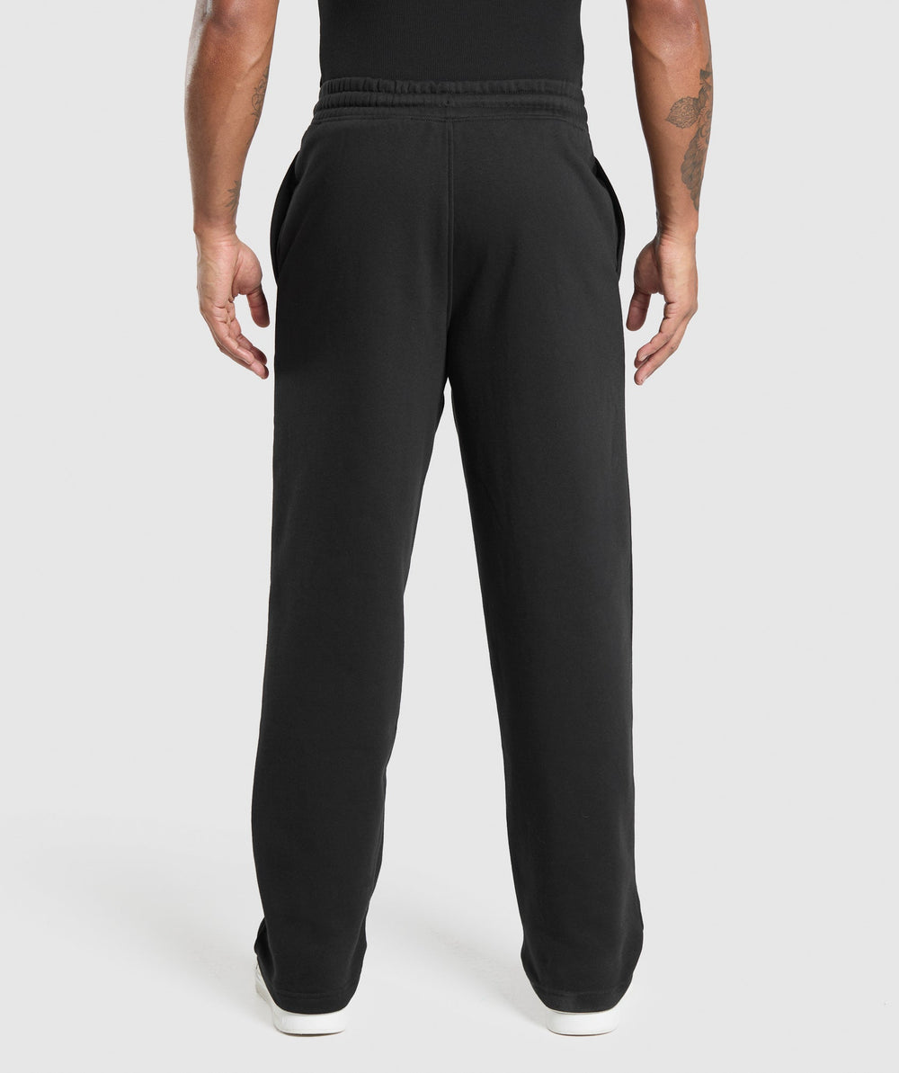 Varsity Straight Leg Joggers - Black