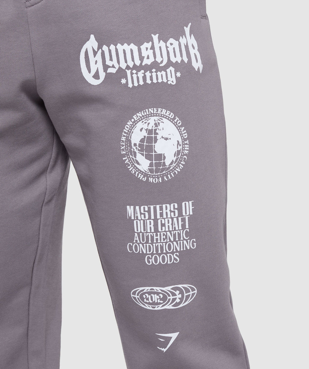 Global Lifting Oversized Essential Joggers - Fog Purple