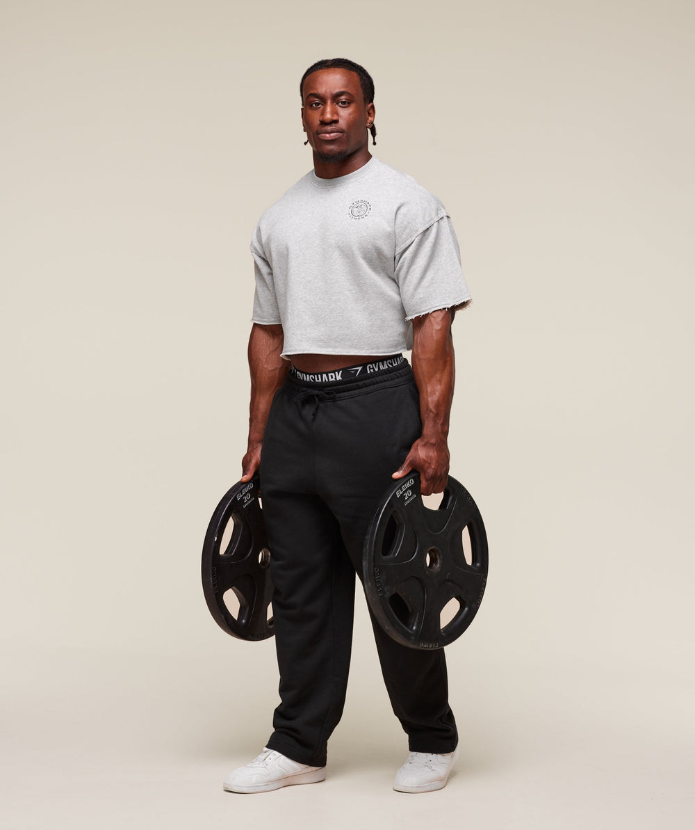 Legacy Cropped Short Sleeve Crew - Light Grey Core Marl