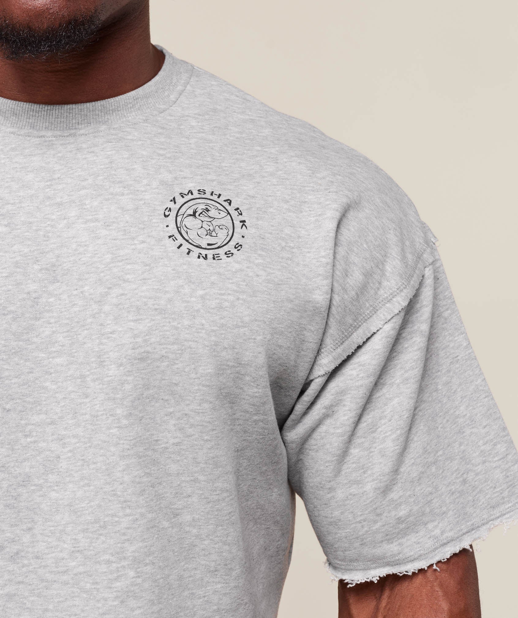 Legacy Cropped Short Sleeve Crew - Light Grey Core Marl