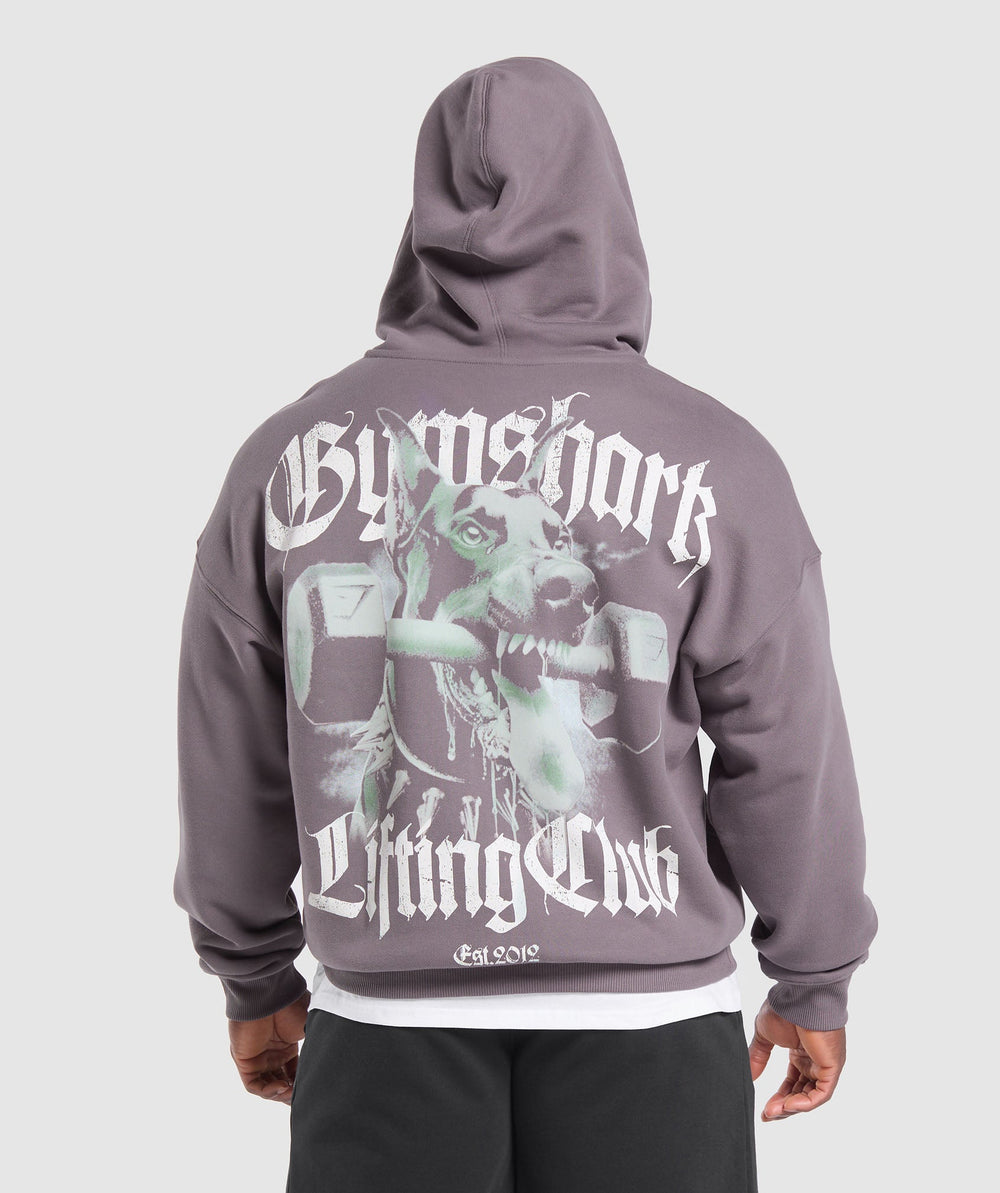 Doberman Graphic Hoodie - Brushed Purple