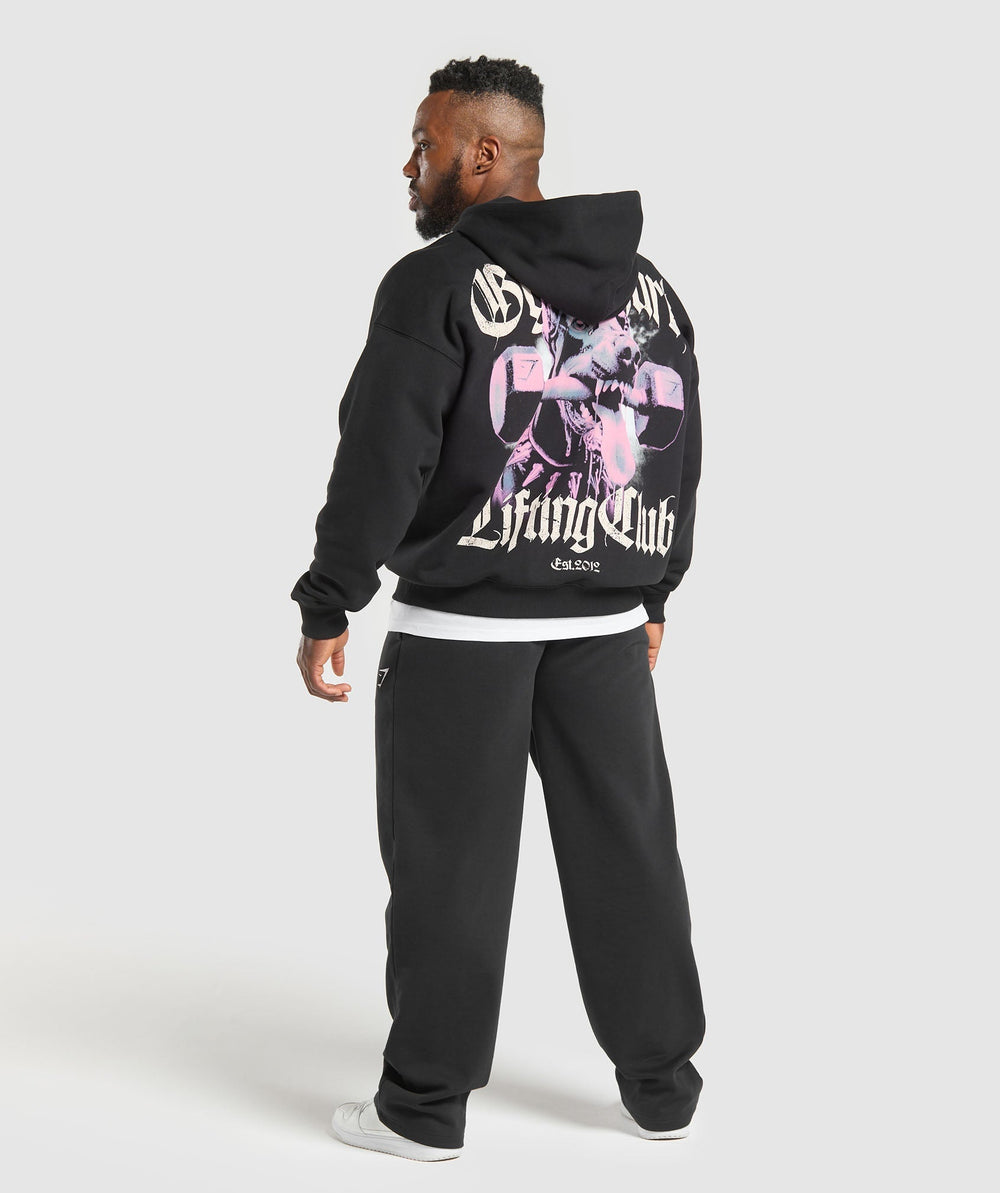 Doberman Graphic Hoodie - Black