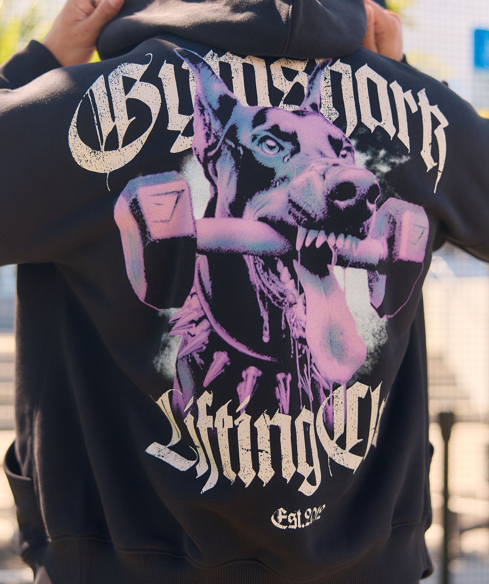 Doberman Graphic Hoodie - Black