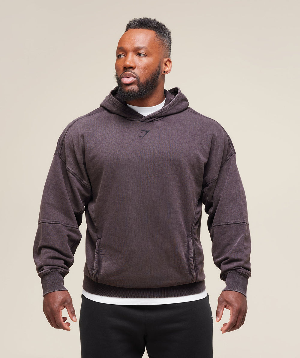 Heritage Washed Hoodie - Plum Brown