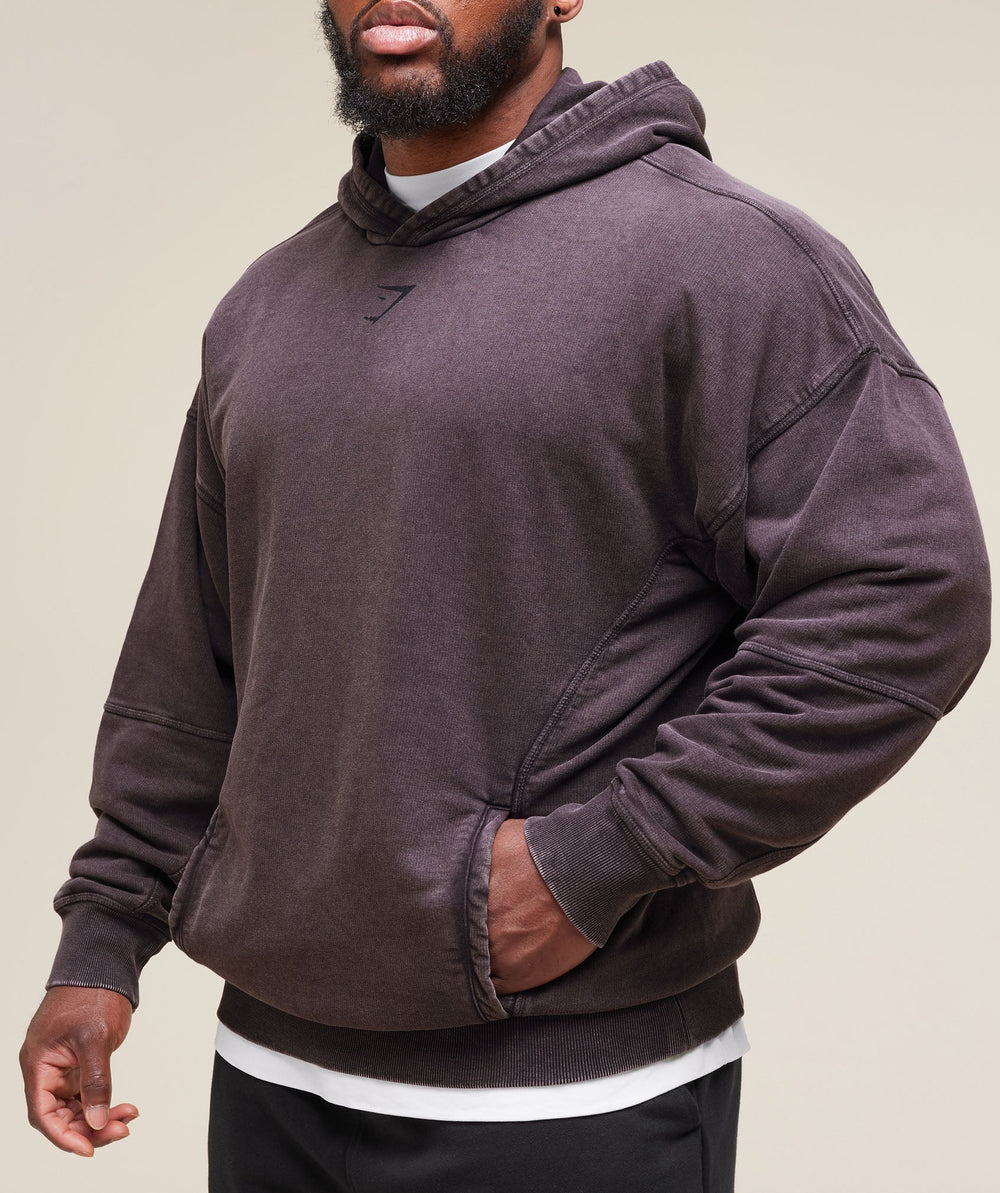 Heritage Washed Hoodie - Plum Brown