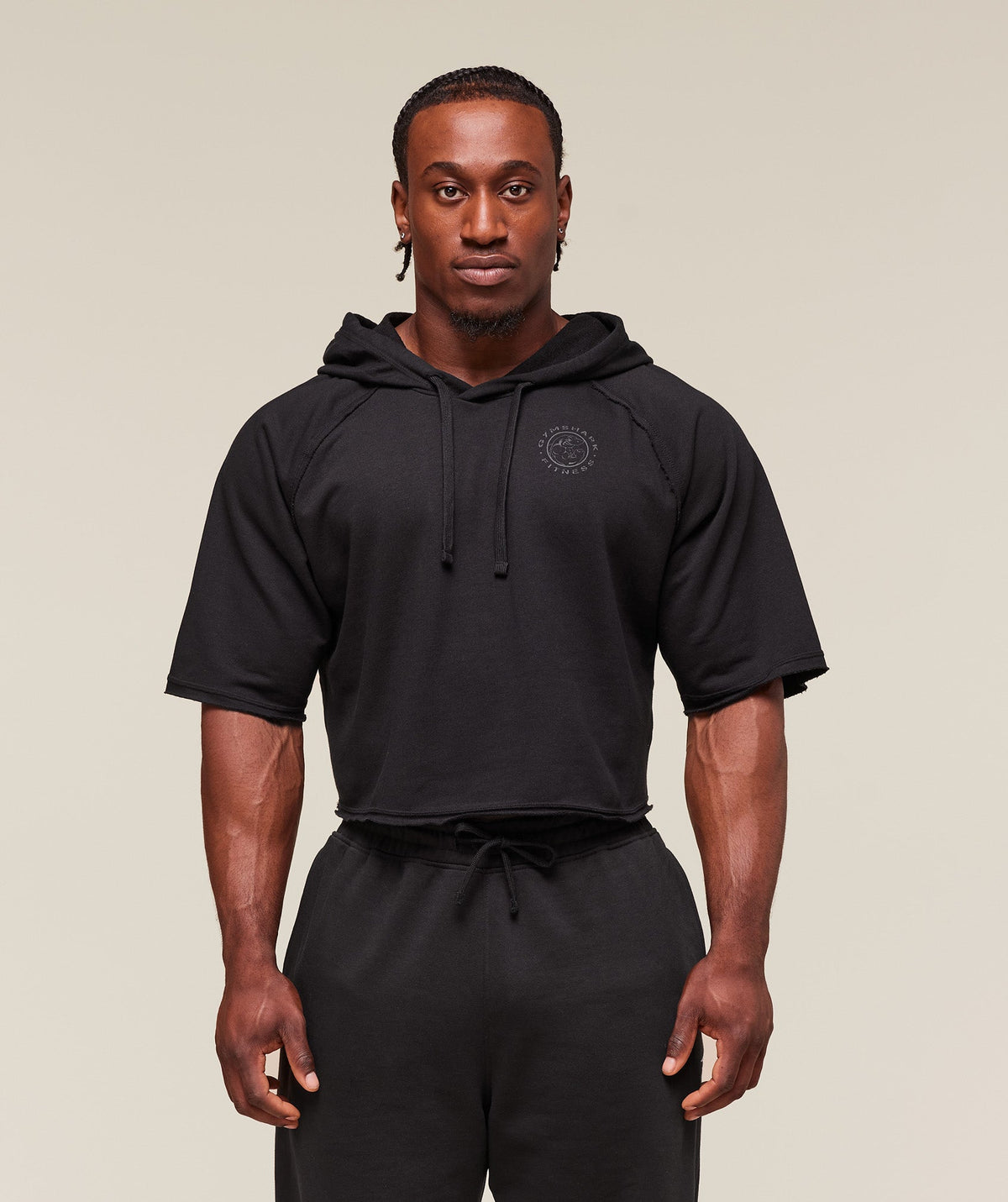 Legacy Short Sleeve Crop Hoodie - Black