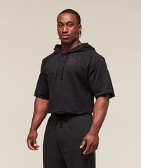 Legacy Short Sleeve Crop Hoodie - Black