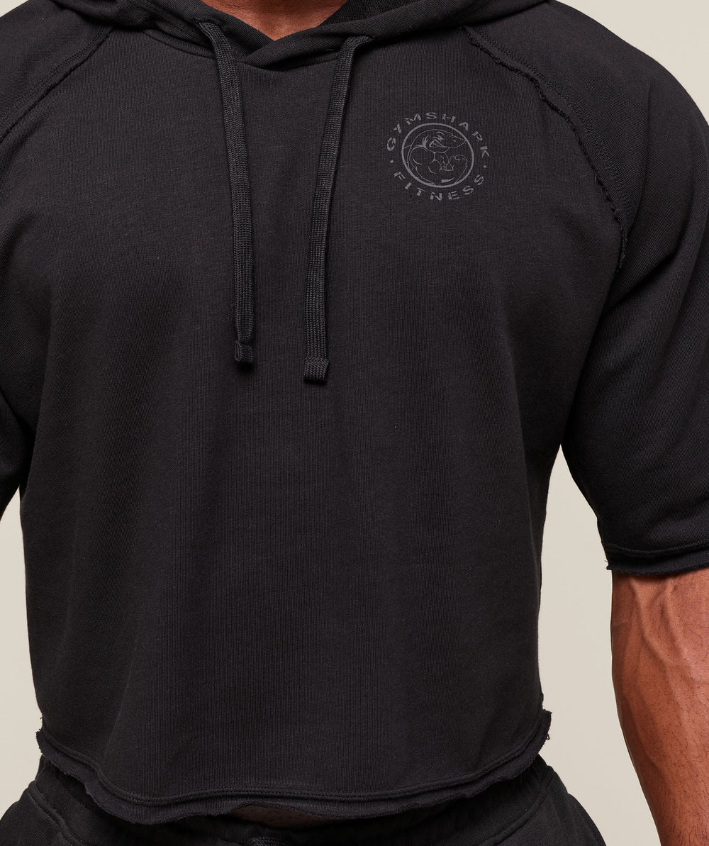 Legacy Short Sleeve Crop Hoodie - Black