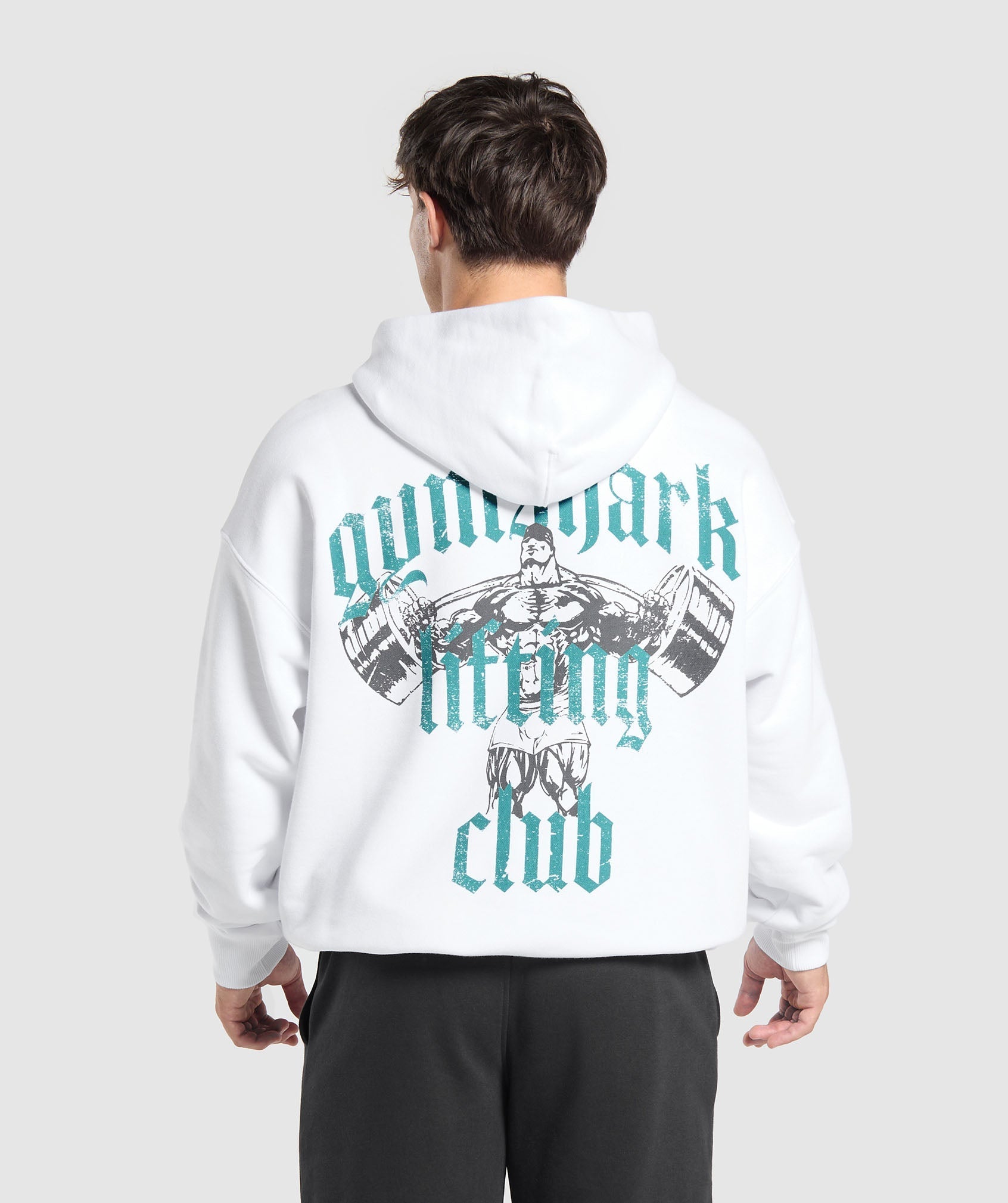 Lifting Club Hoodie - White/Artificial Teal