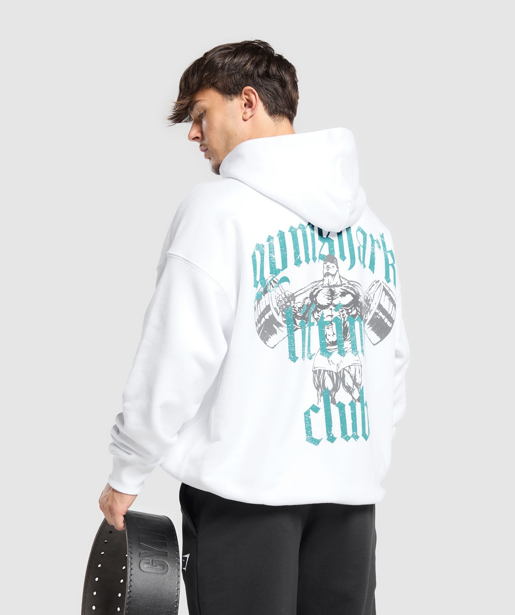 Lifting Club Hoodie - White/Artificial Teal