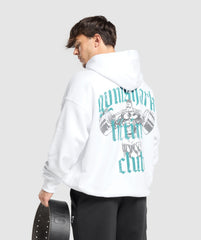 Lifting Club Hoodie - White/Artificial Teal