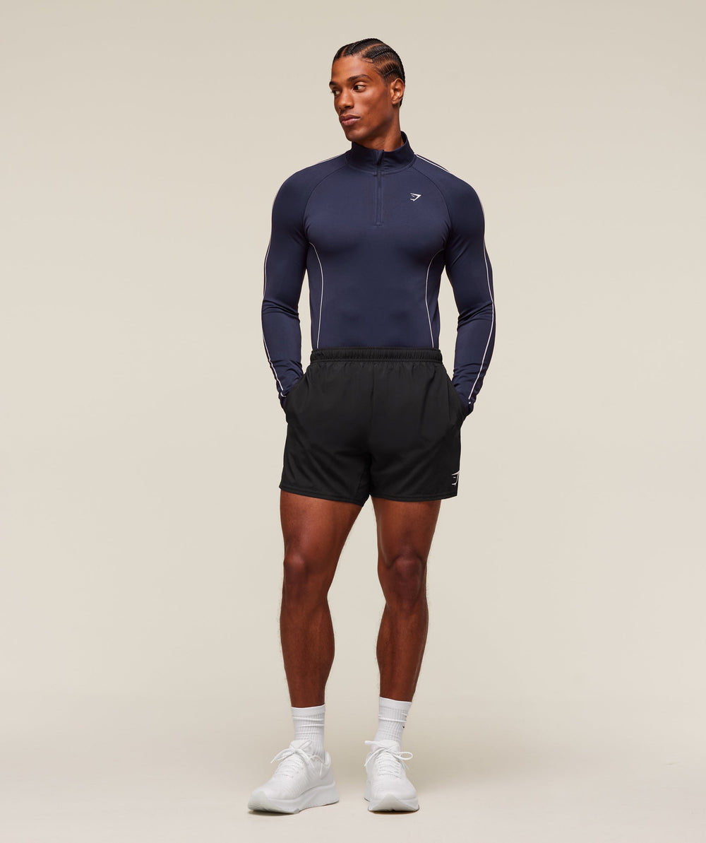 Clean Contour Seamless 1/4 Zip - Heavy Blue/White