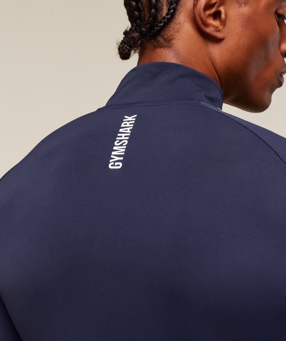 Clean Contour Seamless 1/4 Zip - Heavy Blue/White
