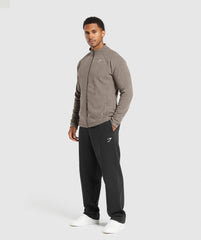 Fleece Zip Through Jacket - Camo Brown/Sand Brown