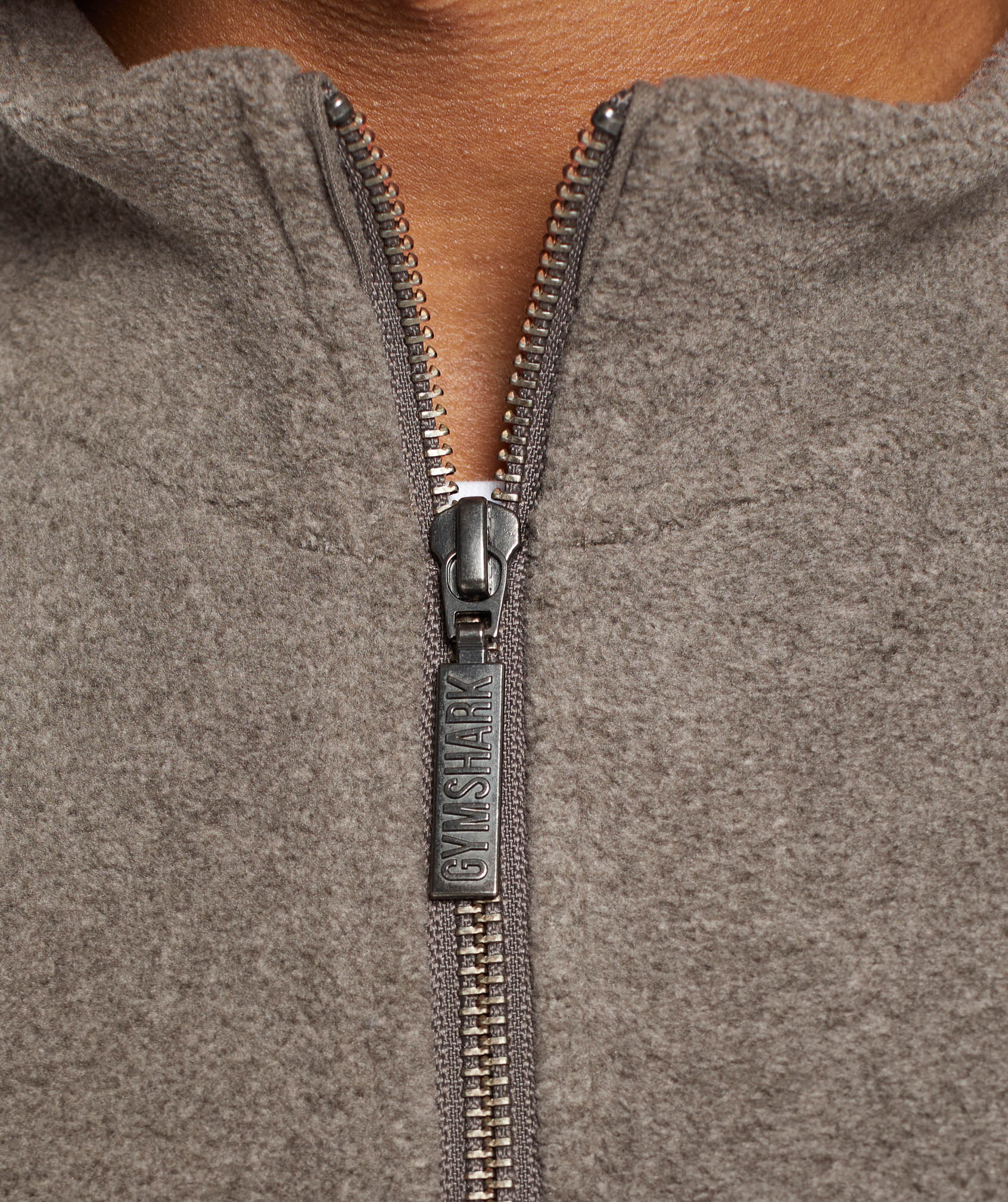 Fleece Zip Through Jacket - Camo Brown/Sand Brown