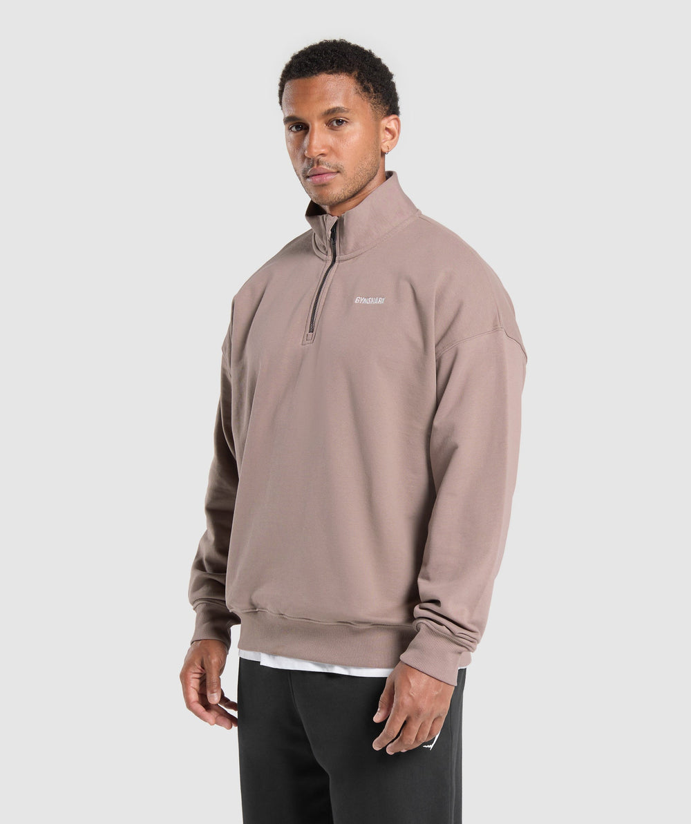 Rest Day Sweats 1/4 Zip - Powder Mauve