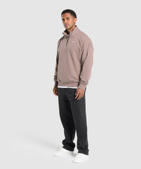 Rest Day Sweats 1/4 Zip - Powder Mauve